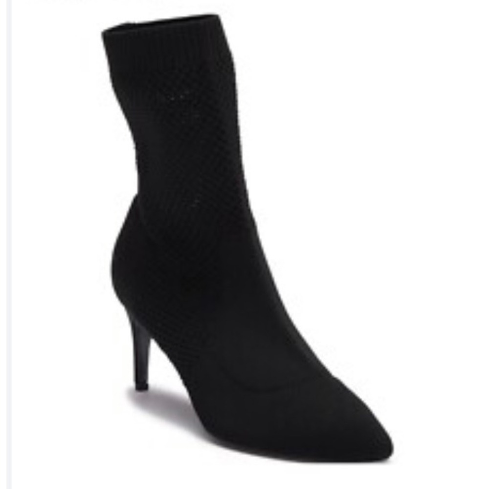 Charles David Prue Knit Sock Boots Pointed Toe Ankle‎ Booties Black